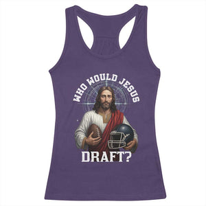 Christian Football Gift Racerback Tank Top Who Would Jesus Draft - Print Your Wear