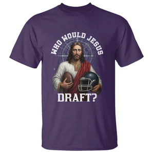 Christian Football Gift T Shirt Who Would Jesus Draft TS12 Purple Print Your Wear