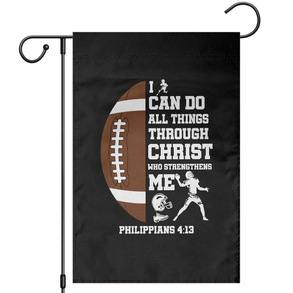 Christian Football Garden Flag I Can Do All Things Through Christ Bible Verse TS12 Black Print Your Wear