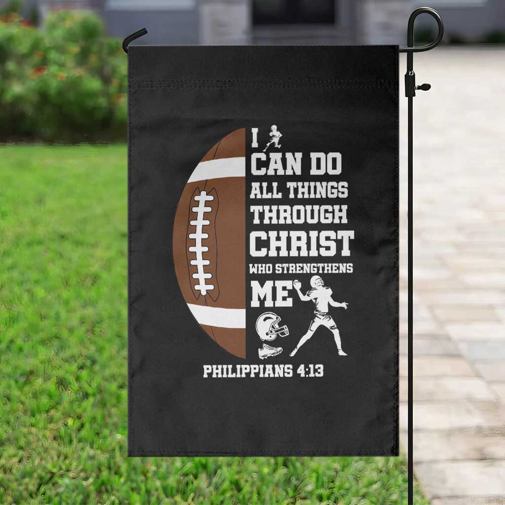 Christian Football Garden Flag I Can Do All Things Through Christ Bible Verse TS12 Print Your Wear