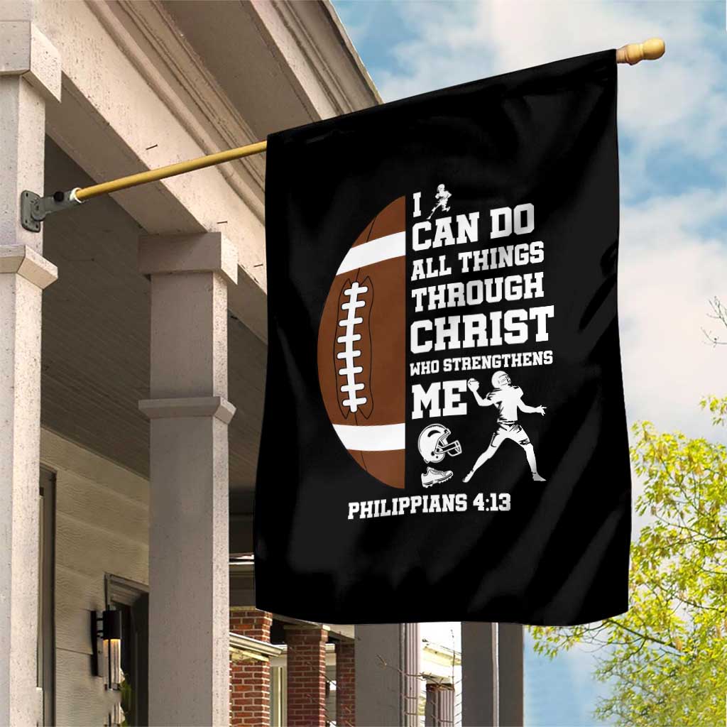 Christian Football Garden Flag I Can Do All Things Through Christ Bible Verse TS12 Print Your Wear
