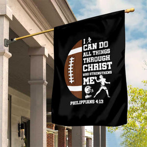 Christian Football Garden Flag I Can Do All Things Through Christ Bible Verse TS12 Print Your Wear