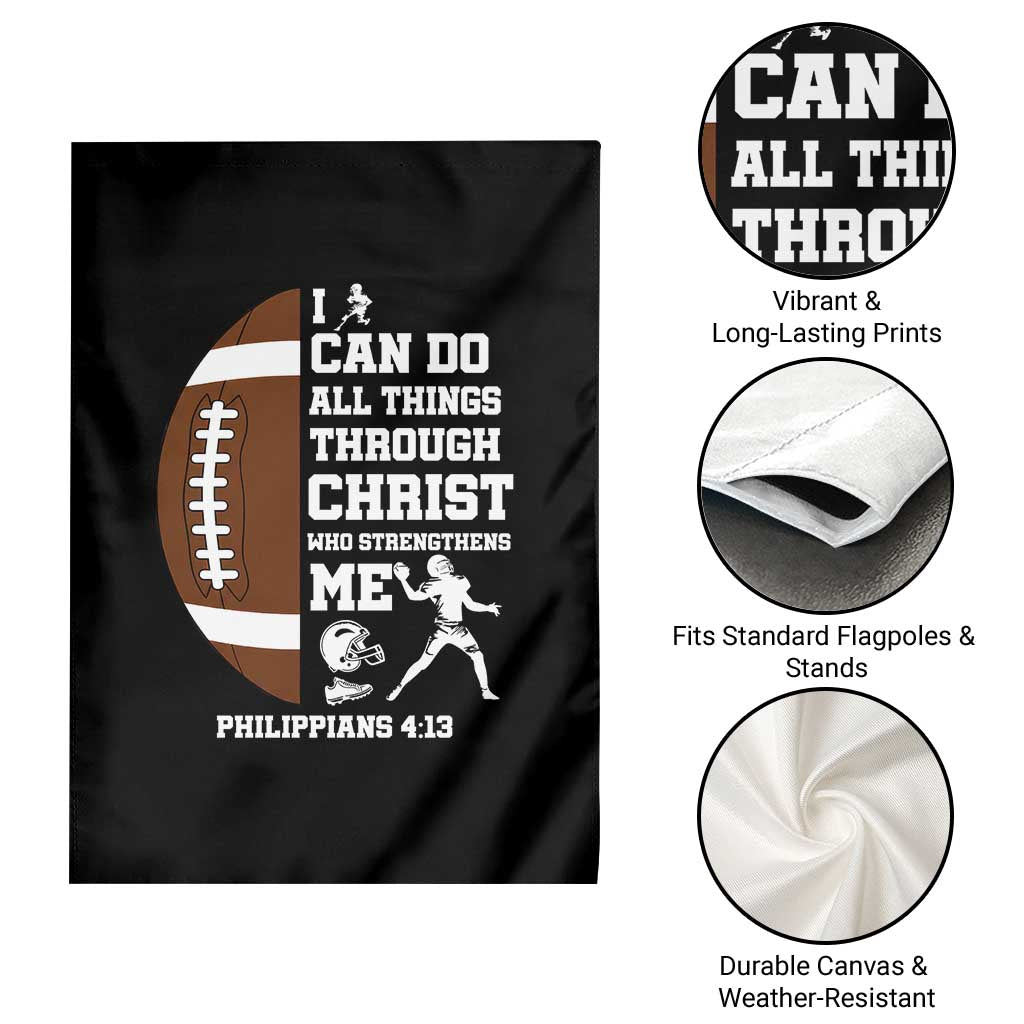 Christian Football Garden Flag I Can Do All Things Through Christ Bible Verse TS12 Print Your Wear