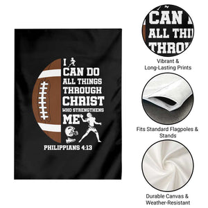 Christian Football Garden Flag I Can Do All Things Through Christ Bible Verse TS12 Print Your Wear