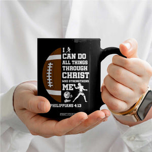 Christian Football Coffee Mug I Can Do All Things Through Christ Bible Verse TS12 Print Your Wear