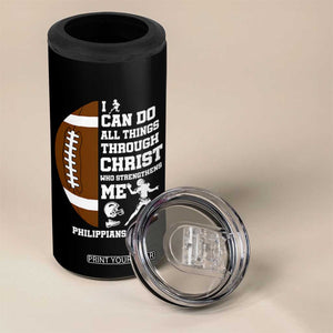 Christian Football 4 in 1 Can Cooler Tumbler I Can Do All Things Through Christ Bible Verse TS12 Print Your Wear