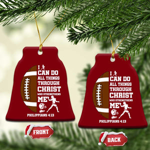 Christian Football Ceramic Ornament I Can Do All Things Through Christ Bible Verse TS12 Print Your Wear