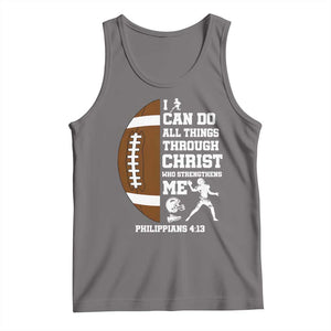 Christian Football Tank Top I Can Do All Things Through Christ Bible Verse TS12 Deep Heather Print Your Wear