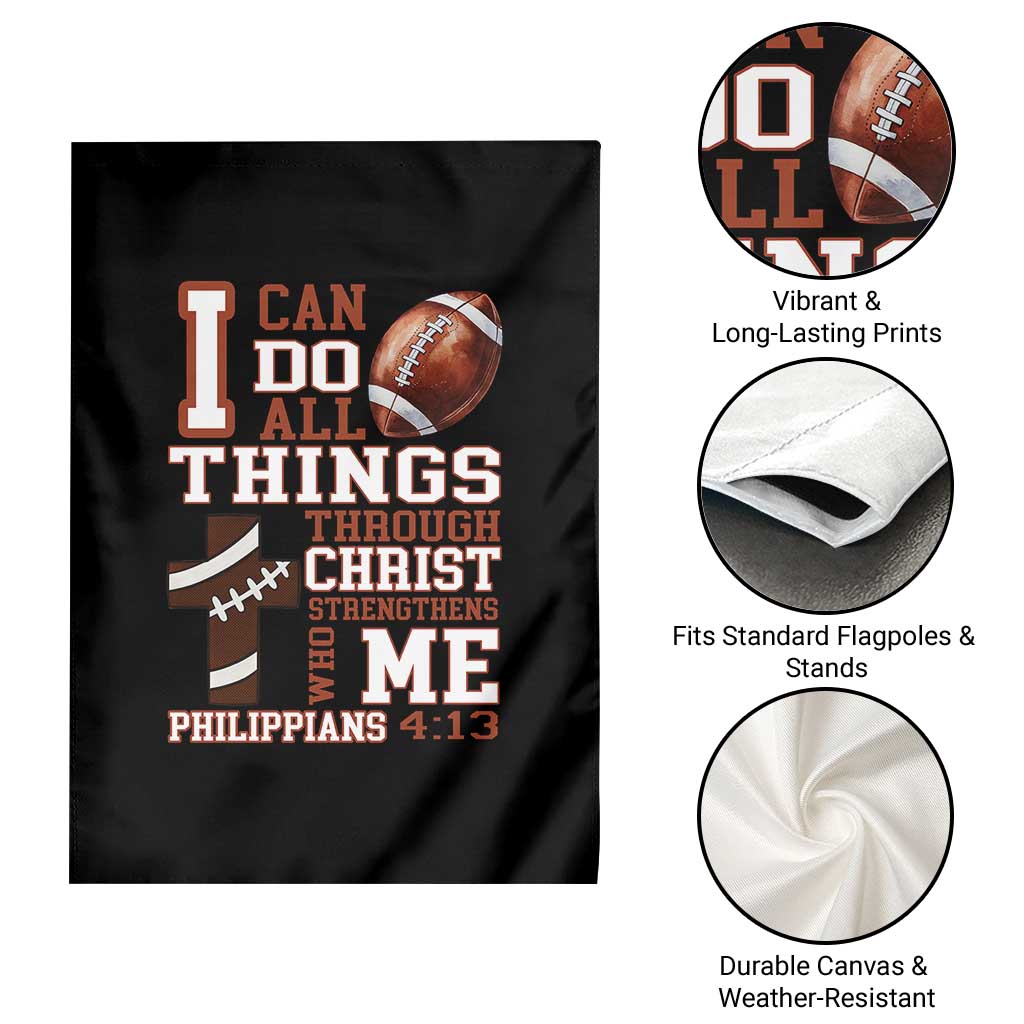 I Can Do All Things Through Christ Garden Flag Christian Football Athlete Gift TS12 Print Your Wear