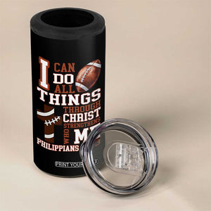 I Can Do All Things Through Christ 4 in 1 Can Cooler Tumbler Christian Football Athlete Gift TS12 Print Your Wear