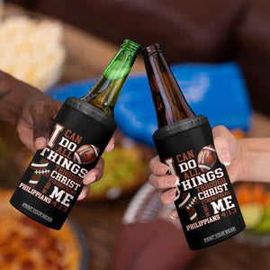 I Can Do All Things Through Christ 4 in 1 Can Cooler Tumbler Christian Football Athlete Gift TS12 Print Your Wear