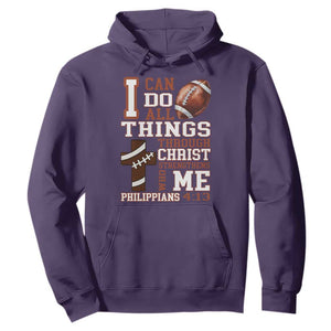 I Can Do All Things Through Christ Hoodie Christian Football Athlete Gift TS12 Purple Print Your Wear
