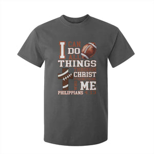 I Can Do All Things Through Christ T Shirt For Kid Christian Football Athlete Gift TS12 Dark Heather Print Your Wear