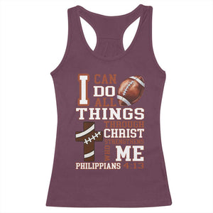 I Can Do All Things Through Christ Racerback Tank Top Christian Football Athlete Gift - Print Your Wear