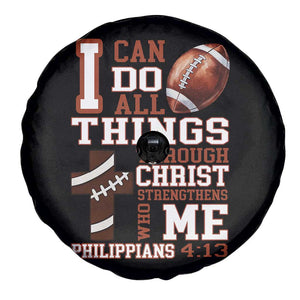I Can Do All Things Through Christ Spare Tire Cover Christian Football Athlete Gift TS12 Print Your Wear