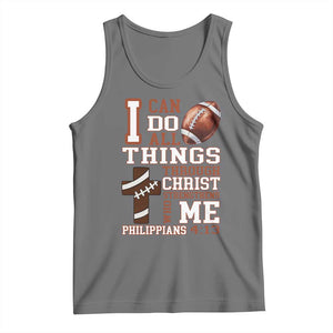 I Can Do All Things Through Christ Tank Top Christian Football Athlete Gift TS12 Black Heather Print Your Wear