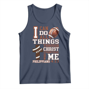 I Can Do All Things Through Christ Tank Top Christian Football Athlete Gift TS12 Navy Print Your Wear