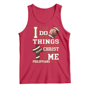 I Can Do All Things Through Christ Tank Top Christian Football Athlete Gift TS12 Red Print Your Wear