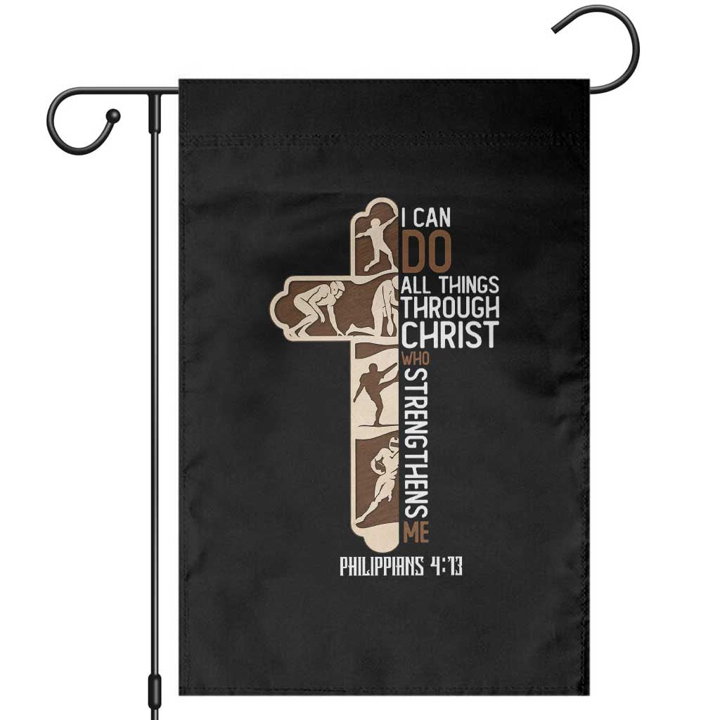 Christian Football Player Gift Garden Flag God Gives Me Strength TS12 Black Print Your Wear