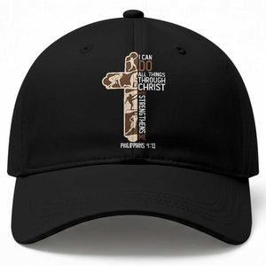 Christian Football Player Gift Baseball Cap God Gives Me Strength TS12 Print Your Wear