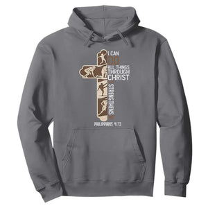Christian Football Player Gift Hoodie God Gives Me Strength TS12 Charcoal Print Your Wear