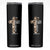Christian Football Player Gift Skinny Tumbler God Gives Me Strength TS12 Black Print Your Wear