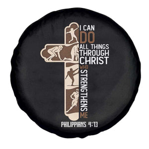 Christian Football Player Gift Spare Tire Cover God Gives Me Strength TS12 Print Your Wear