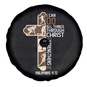 Christian Football Player Gift Spare Tire Cover God Gives Me Strength TS12 Print Your Wear