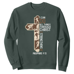 Christian Football Player Gift Sweatshirt God Gives Me Strength - Print Your Wear