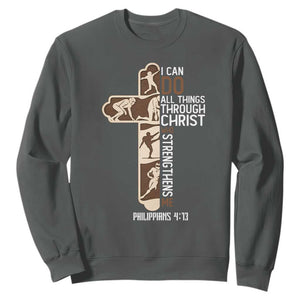 Christian Football Player Gift Sweatshirt God Gives Me Strength - Print Your Wear