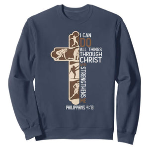 Christian Football Player Gift Sweatshirt God Gives Me Strength - Print Your Wear