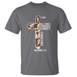 Christian Football Player Gift T Shirt God Gives Me Strength TS12 Charcoal Print Your Wear
