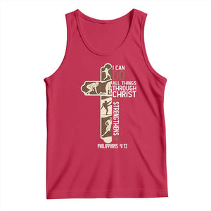 Christian Football Player Gift Tank Top God Gives Me Strength TS12 Red Print Your Wear