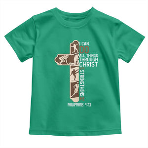 Christian Football Player Gift Toddler T Shirt God Gives Me Strength TS12 Irish Green Print Your Wear