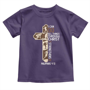 Christian Football Player Gift Toddler T Shirt God Gives Me Strength TS12 Purple Print Your Wear