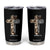 Christian Football Player Gift Tumbler Cup God Gives Me Strength - Print Your Wear