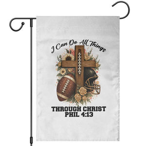 Christian Motivation Gift Garden Flag I Can Do All Things Through Christ Bible Verse TS12 White Print Your Wear