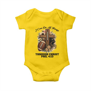 Christian Motivation Gift Baby Onesie I Can Do All Things Through Christ Bible Verse TS12 Daisy Print Your Wear