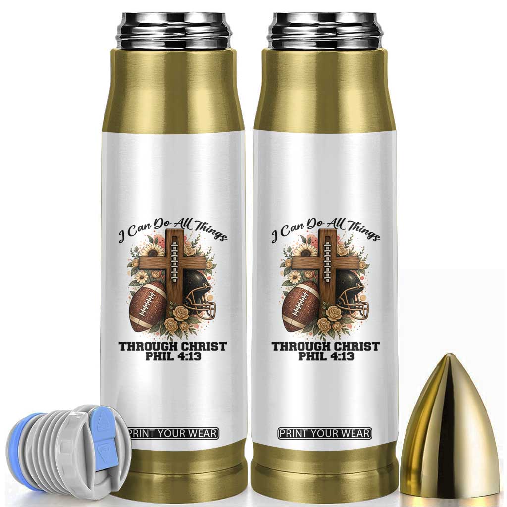 Christian Motivation Gift Bullet Tumbler I Can Do All Things Through Christ Bible Verse TS12 White Print Your Wear