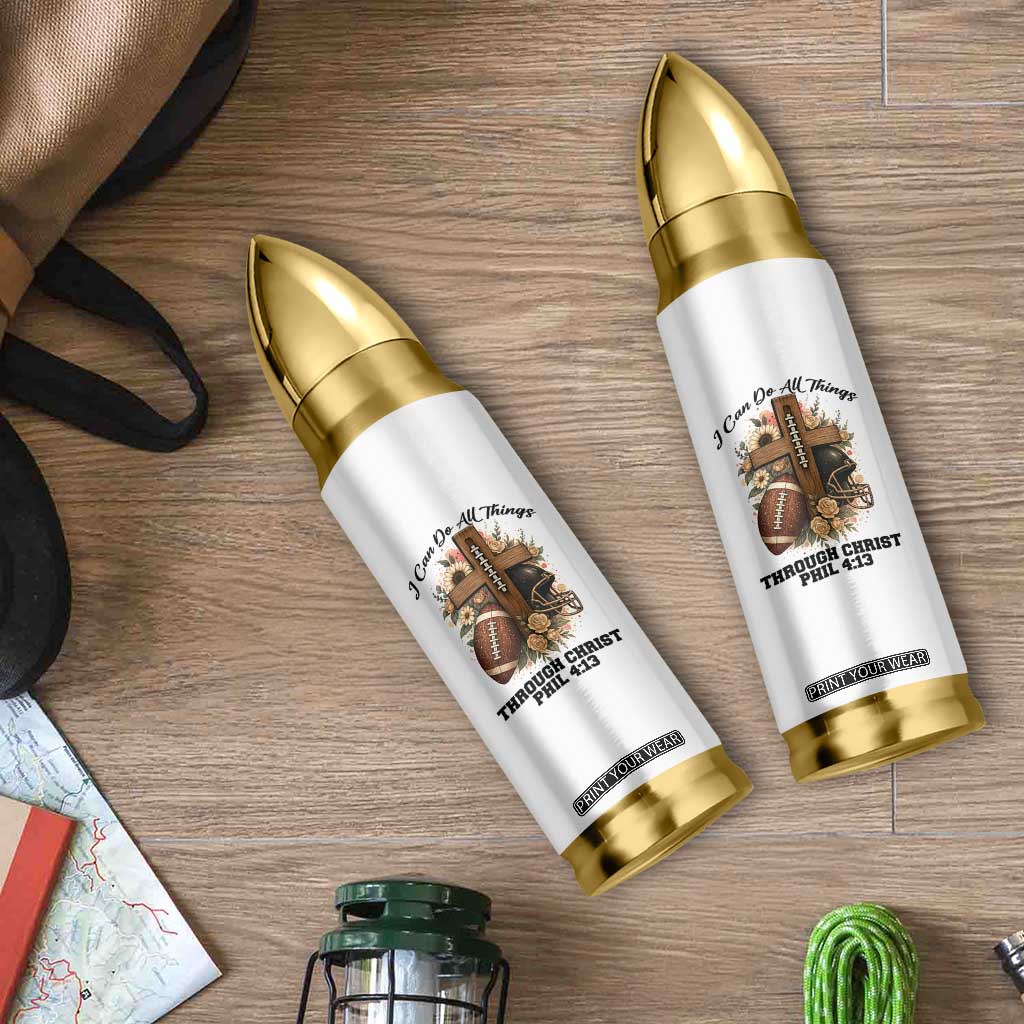 Christian Motivation Gift Bullet Tumbler I Can Do All Things Through Christ Bible Verse TS12 Print Your Wear