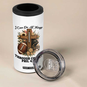 Christian Motivation Gift 4 in 1 Can Cooler Tumbler I Can Do All Things Through Christ Bible Verse TS12 Print Your Wear