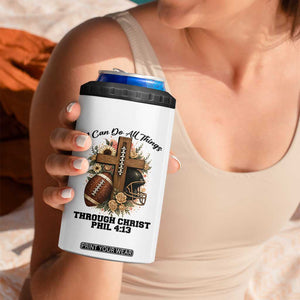 Christian Motivation Gift 4 in 1 Can Cooler Tumbler I Can Do All Things Through Christ Bible Verse TS12 Print Your Wear