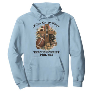 Christian Motivation Gift Hoodie I Can Do All Things Through Christ Bible Verse TS12 Light Blue Print Your Wear