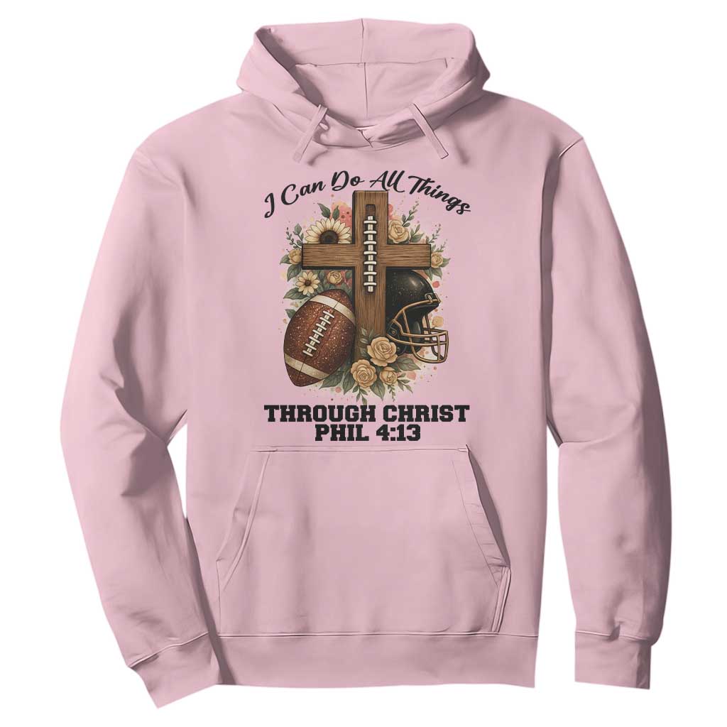 Christian Motivation Gift Hoodie I Can Do All Things Through Christ Bible Verse TS12 Light Pink Print Your Wear