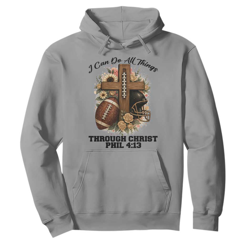 Christian Motivation Gift Hoodie I Can Do All Things Through Christ Bible Verse TS12 Sport Gray Print Your Wear