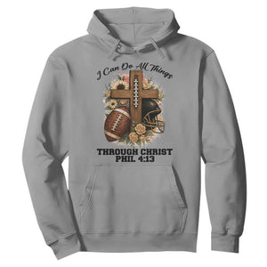 Christian Motivation Gift Hoodie I Can Do All Things Through Christ Bible Verse TS12 Sport Gray Print Your Wear