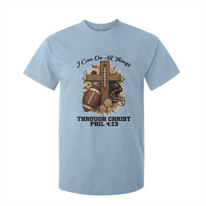 Christian Motivation Gift T Shirt For Kid I Can Do All Things Through Christ Bible Verse TS12 Light Blue Print Your Wear