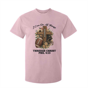 Christian Motivation Gift T Shirt For Kid I Can Do All Things Through Christ Bible Verse TS12 Light Pink Print Your Wear