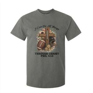 Christian Motivation Gift T Shirt For Kid I Can Do All Things Through Christ Bible Verse TS12 Military Green Print Your Wear
