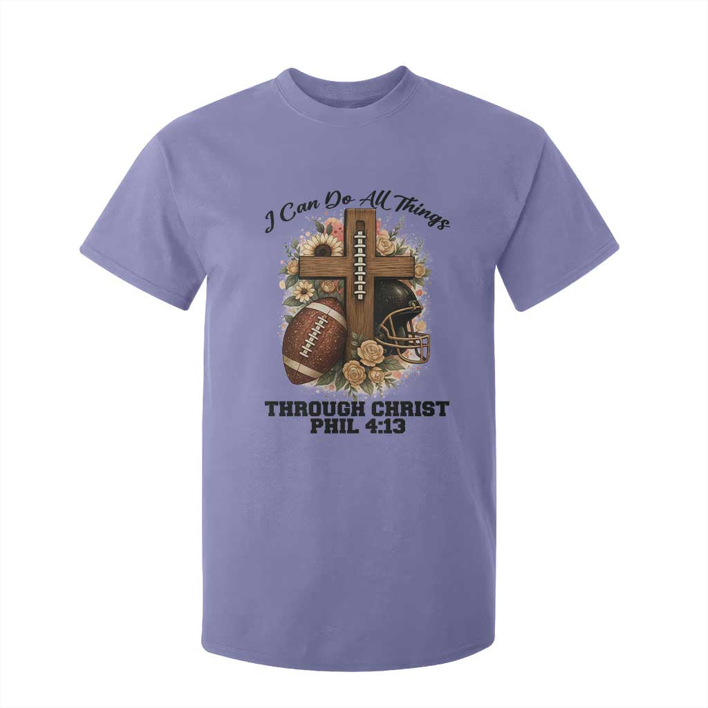 Christian Motivation Gift T Shirt For Kid I Can Do All Things Through Christ Bible Verse TS12 Violet Print Your Wear